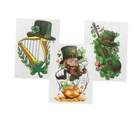 LOLIPPYY 3pièces Autocollants De Fête De Saint-patrick De Décorations Temporaires Autocollants Pour Sol Corps Accessoires Irlandais Pour Célébrations Et Soirées à Thème