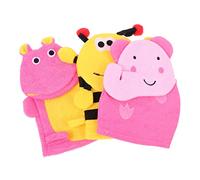 LOLIPPYY 3pièces Gants De Bain Pour Garçon Fille Lot De Gants Exfoliants Doux Pour Nettoyage Douceur Des Peaux Sensibles Des Garçon Fille Accessoires De Bain Pour La Confort