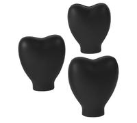LOLIPPYY 3pièces Housses De Pinceaux Silicone Forme De Cœur Réutilisables Pour Brosses De Maquillage Noir Pour De Beauté