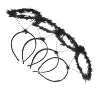 LOLIPPYY 4 Pièces Bandeau Ange Noir Accessoire Cosplay Halo Lumineux Tête Doux et Flexible pour Fête Anniversaire Déguisement Garçon Fille et Adulte