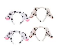 LOLIPPYY 4 pièces Bandeau Oreilles Dalmatien Costume Chien Garçon Fille Accessoire Cosplay Fête Halloween Rose Tacheté