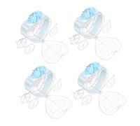 LOLIPPYY 4 Pièces Boîte à Bonbons Mariage Calèche Citrouille Fer Bleu Ciel Boîte Dragées pour Décorations Fête Anniversaire et Nuptiale