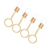 LOLIPPYY 4 Pièces Mini Flacons Parfum Verre Transparent avec Bouchon à Vis Porte Clés Fiole à Souhaits Vide pour Huiles Essentielles et Accessoire Compact et Pratique pour Voyage