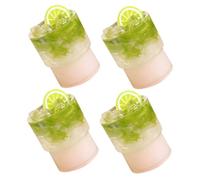 LOLIPPYY 4 Pièces Miniature Dollhouse Fruit Tea Set Pretend Play Kitchen Accessories for Cognitive Development and Family Interaction