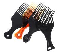 LOLIPPYY 4 pièces Peigne Afro Dents Larges pour Hommes Outil Coiffure Portable Plastique pour Cheveux Bouclés Crépus et Coiffage Au Quotidien