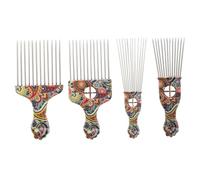 LOLIPPYY 4 pièces Peignes de Coiffure Afro pour Cheveux Bouclés et Crépus Design Professionnel Confortable Démêlage Doux sans Du Chevelu Accessoires Coiffants Pratiques et Polyvalents