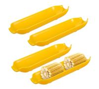 LOLIPPYY 4 pièces Plateau Apéritif Forme de Maïs Plateau de Service Résistant et Réutilisable pour Snacks Biscuits et Desserts Décoratif et Pratique pour Cuisine et Réceptions