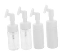 LOLIPPYY 4 pièces Set de Brosses Nettoyantes Visage avec Flacons Distributeurs Transparent et Blanc Brosse Douce Exfoliante Portable pour Soin Visage et Nettoyage