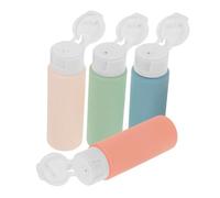 LOLIPPYY 4 pièces Set de Flacons de Voyage Souples Bouteilles Rechargeables Portables pour Shampooing et Lotion Étanches et Faciles à Presser Adapté pour Déplacements et Voyages