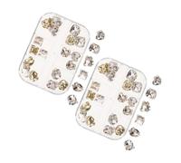 LOLIPPYY 48 Pièces Nail Glass Rhinestones Kit Transparent Flatback Charms For DIY Nail Art Design Versatile Color Easy Match Wedding Party And Daily Use