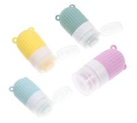 LOLIPPYY 4pièces Bouteilles De Voyage Silicone Flacons Rechargeables Et Compressibles Pour Liquides Pour Shampoing Et Produits De Toilette Matcha Cerise Frais Citron
