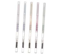 LOLIPPYY 5 pièces Crayon Sourcils Fin Double Embout Anti-sueur avec Brosse Couleurs Naturelles pour Maquillage Femme Facile à Dessiner et Portable