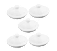 LOLIPPYY 5 pièces Lot de Couvercles de Tasse Émail Blanc Remplacement pour Mug Théière Bouteille Eau Couvercle Rond Adapté pour Tasses à Thé et Verres Céramique