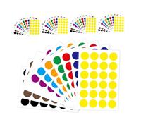 LOLIPPYY 50 feuilles Gommettes Rondes Autocollantes Étiquettes Colorées Auto Adhésives pour Codage Organisation Scolaire et Bureau Couleurs Assorties par Couleur Total