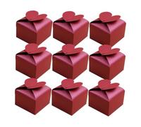 LOLIPPYY 50 Pièces Boîtes Dragées Forme Cœur Rouges Boîtes Papier pour Bonbons Mariage Fête Décor Chic et Délicat pour Anniversaire Shower Engagement et Événements DIY