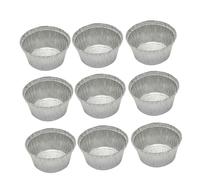 LOLIPPYY 50 pièces Bols Jetables Aluminium Ronds Plateaux Bbq et Moules à pour Cuisson Résistants à Haute Température Empilables sans Couvercle