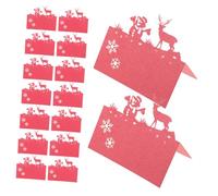 LOLIPPYY 50 Pièces Cartes de Place de Table Noël avec Découpes Renne et Bonhomme de Rouge Cartes Tente Papier pour Décoration de Fête et Dîner de Fin Dannée