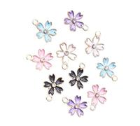 LOLIPPYY 50 pièces Lot de Breloques Alliage Cerisier et Fleurs de Sakura Miniatures pour Bracelet DIY Accessoires Bijoux Faits Main Couleur Aléatoire Couleur Aléatoire