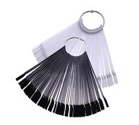 LOLIPPYY 50 pièces Nail Display Tips Set With And Transparent Rings Nail Color Plates For Practice And Polish Display For Manicure Training