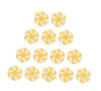 LOLIPPYY 50 Pièces Ornements de Noël Acrylique DIY Pendentifs Ronds Décoratifs pour Sapin Bracelets Sacs Couleurs Jaune et Blanc