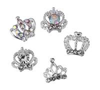 LOLIPPYY 50 Pièces perceuse d'autocollant d'ongle goujons breloques à ongles couronne bijoux de clou accessoires ongles décoration charmes de manucure 3d charme de manucure couronne alliage