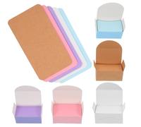 LOLIPPYY 500 pièces Lot de Cartes Vierges DIY Multi-usages pour Notes Messages et Études Format Portable Papier Couleurs Assorties Blanc Kraft Rose Bleu pour Bureau École et Voyage