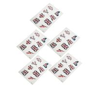 LOLIPPYY 5ensembles Stickers Visage Portable Drapeau Royaume-uni Décoratifs Temporaires Autocollants Patriotiques Pour Fans De Football Rugby Accessoires Pratiques Pour Matchs Et Fêtes