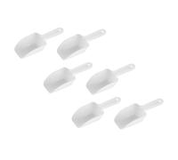 LOLIPPYY 6 pièces Cuillères à Glace Plastique Blanc Pelles Multifonctions pour Cuisine Service Alimentaire Grains et Friandises Légères et Portables avec Accroche Pratique