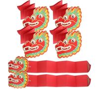 LOLIPPYY 6 Pièces Enveloppes Rouges Chinoises Pliables Lot de Hong Bao Porte-monnaie Chanceux pour An Chinois Cartes de Vœux Traditionnelles pour Mariage et Fêtes