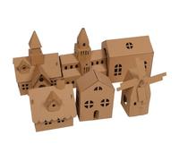 LOLIPPYY 6 Pièces Kit DIY Maison Carton pour Garçon Fille à Monter et Décorer Jeu Éducatif de Modèle Miniature pour Créativité Imagination et Activités Familiales