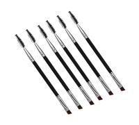 LOLIPPYY 6 pièces Lot de Pinceaux à Sourcils et Cils Double Embout Noirs Outils de Maquillage Multifonctions pour Sourcils et Cils pour Maquillage des Yeux et Partage