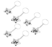 LOLIPPYY 6 Pièces Porte-clés Disco Verre Mosaïque Étoile Réfléchissante Accessoires Sécurité et Décoration pour Voiture à Dos et Fête