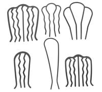 LOLIPPYY 6 pièces Set de Peignes à Cheveux Noirs Accessoires Coiffure Élégants Chignon Facile Peignes Latéraux Variés pour Cheveux Épais