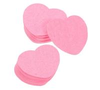 LOLIPPYY 60 Pièces Lot de Éponges Faciales Compressées Forme de Cœur Cellulose Douce pour Nettoyage Exfoliation et Démaquillage Adaptées à Types de Peau