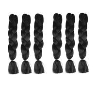 LOLIPPYY 6pièces Extensions De Cheveux Tressés Synthétiques Accessoires De Coiffure Braid Hair Pour Femmes Perruques Africaines Haute Température Pour Événements Spéciaux Et Photos
