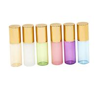 LOLIPPYY 6pièces Flacon Verre Bille Roulante Bouteilles De Voyage Verre Colorées Vert Blanc Bleu Rose Pour Huiles Essentielles Et Parfums