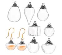 LOLIPPYY 7 pièces Mini Flacons Verre Transparent Bouteilles Miniatures DIY pour Bijoux Pots Potion Mariage Vides pour Parfum Huiles Essentielles et Décoration