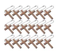 LOLIPPYY 72 Mini Croix en Bois Naturelles pour Création de Bijoux Chaîne, Breloques Religieuses Porte-clés pour Prière, Loisirs Créatifs, Diy, Décoration Chrétienne, Pack 72