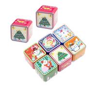 LOLIPPYY 8 Pièces Boîtes à Biscuits Carrées Boîtes de Noël Adorables pour et Cookies Rangement Portable et Décoratif pour et