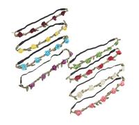 LOLIPPYY 8 Pièces Couronnes de Fleurs Bohèmes Élastiques pour Femmes Bandeaux Fleuris Ajustables pour Mariage Fête Festival Accessoires DIY Confortables et Légers