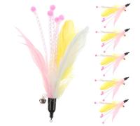 LOLIPPYY 8 pièces Jouets Plume pour Chats Intérieur Accessoires Interactifs pour Exercice être Recharges Remplaçables pour Baguette de Jeu