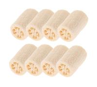 LOLIPPYY 8 Pièces Lot de Éponges Naturelles Loofah Exfoliantes pour Bain et Multifonction Épurateur Écologique pour Corps Visage et Vaisselle Séchage Rapide et Massage Relaxant