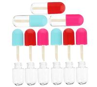 LOLIPPYY 9 Pièces Tube De Brillant à Lèvres Ronds Transparent Flacon De Recharge Pour Soin Des Lèvres Contenant De Cosmétique Réutilisable Pour Voyages Et Déplacements