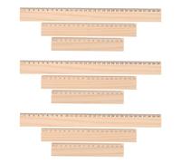 LOLIPPYY 9 Règles en Bois Pratiques Multifonctions pour Dessin Technique et Mesure Précise, Lot de 9 Pièces, Graduations Claires, Outil Portable pour Bureau et Apprentissage Scolaire