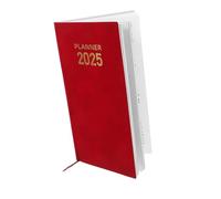LOLIPPYY Agenda Quotidien Cuir Jours Édition Rouge Cahier de Prise de Notes et Planificateur de Réunions Carnet de pour Bureau et Voyage