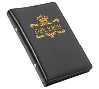 LOLIPPYY Album de Monnaie PU Noir pour Amateur Organiseur Compact et Léger avec Pages Résistantes pour Médailles et Jetons Cadeau