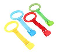 LOLIPPYY Anneaux de Lit pour Bébé 4pcs Design Ergonomique en Plastique et Sangle Tressée, Accessoires Confortables pour Apprendre à Se Tenir Debout la Maison