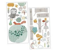 LOLIPPYY Autocollant Design Créatif Toise Mural pour Chambre D'garçon et Filles en Pvc Animaux de Dessin Animé et Arbre Coloré pour Suivre la Courbe de Croissance des Garçon et Filles