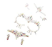 LOLIPPYY Autocollants Visage en Strass Phosphorescents, 3 Feuilles, Autocollants Fluorescents sans Résidu pour Soirée Déguisée et Maquillage Festif
