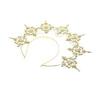 LOLIPPYY Bandeau Couronne Dorée Déesses Sunburst Gothique Lolita Accessoire Cheveux Métal Léger pour Mariage Halloween Fêtes et Photos
